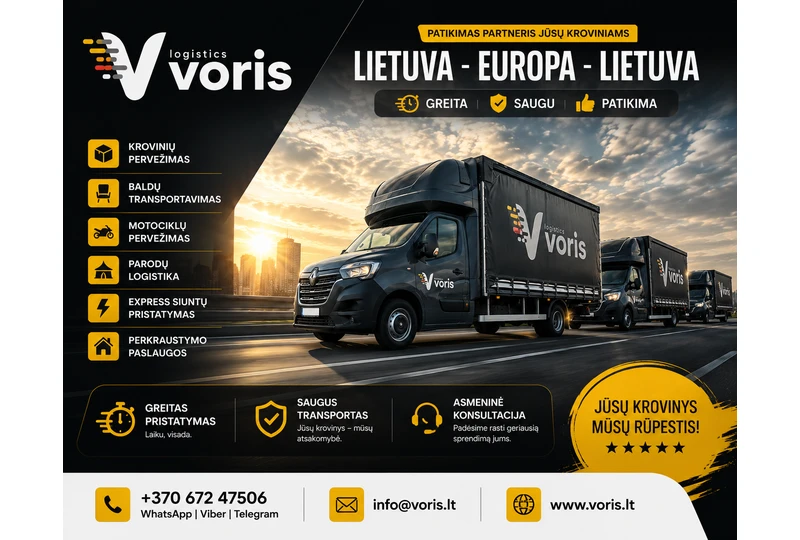 Greitas krovinys visai Europai||Kroviniai pervežami per 48 val||Skambink d?l krovini?: 37067247506||J?s? krovinys – m?s? r?pestis
