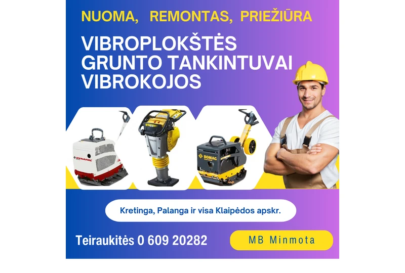 Sutaupyk laiko – vibroplokš?i? nuoma jau dabar||Trinkeli? dangai – profesional?s tankintuvai||Patikimi grunto tankintuvai už geriausi? kain?||Vibroplokš?i? nuoma – pristatome ? viet?
