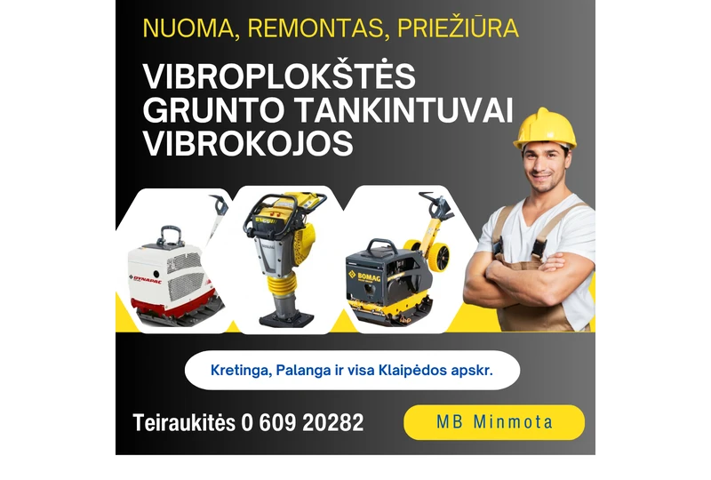 Greita vibroplokš?i? nuoma už ger? kain?||Nuomojame tankintuvus darbui paruoštus||Grunto tankintuv? nuoma Kretingoje ir Palangoje||Vibroplokš?i? nuoma – greitai ir patikimai||Išsinuomokite tankintuv? konkurencingai kainai